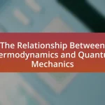 The Relationship Between Thermodynamics and Quantum Mechanics